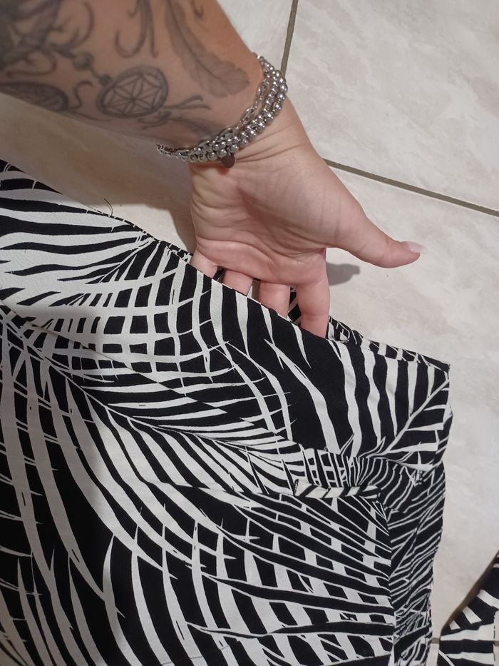 Short tropical noir et blanc Mango - photo numéro 2