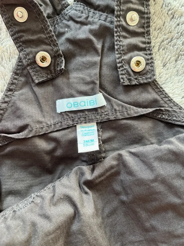 Ensemble bébé 3 mois salopette obaïbi tee shirt IKKS - photo numéro 4