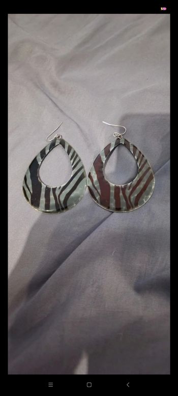 Boucle d'oreille zèbre