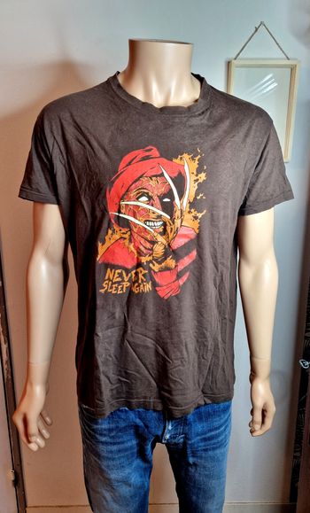 Sol's T-shirt Marron Freddy Krueger Never Sleep Again Horreur Homme Taille L