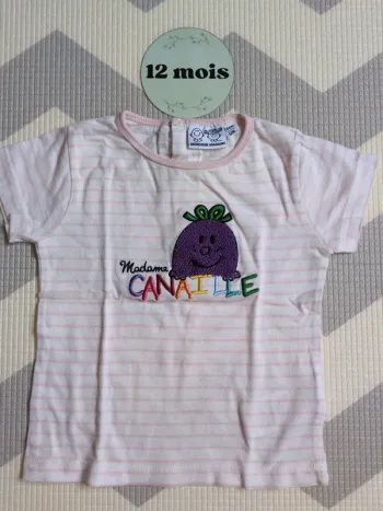 Tee shirt Vertbaudet Monsieur Madame 12 mois