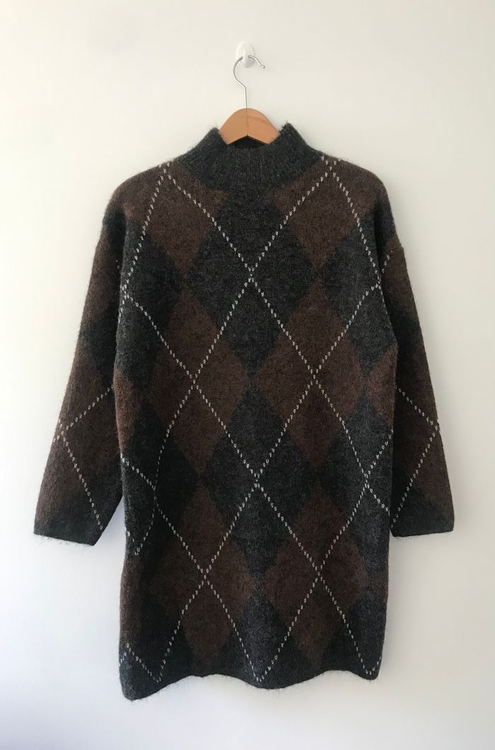 Robe Pull Losange Marron et Noir 🤎- INAPRIL 1986