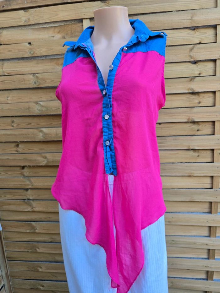 Chemisier voilage à nouer 🍒vintage y2k🍒taille unique - photo numéro 2