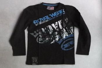 Maillot manches longues, noir imprimé bleu "royal wear"