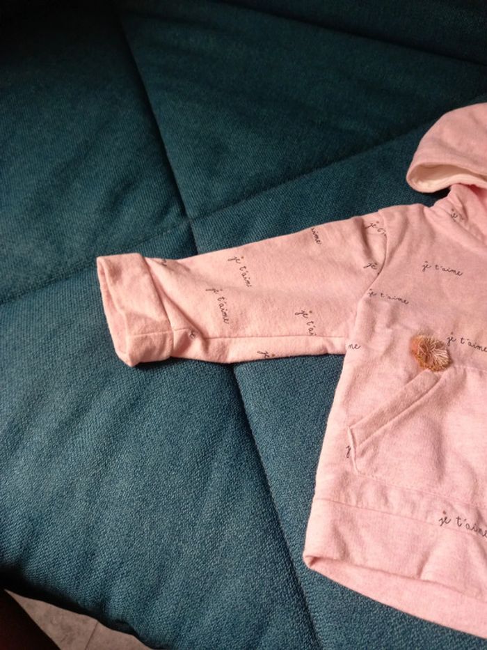 Gilet zippé à capuche, rose clair, Kiabi / 9mois (69cm-72cm) - photo numéro 4