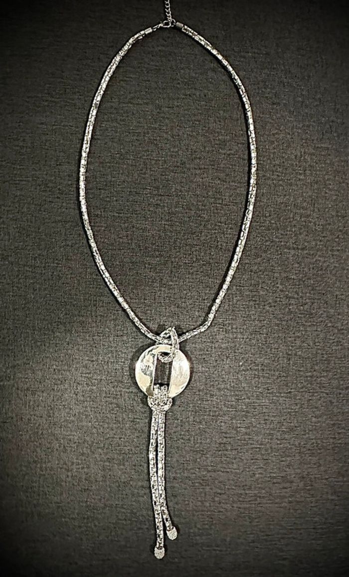Collier Sautoir Fantaisie Argenté - photo numéro 3