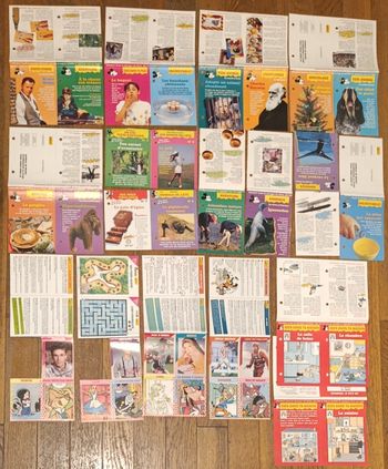 Lot de 59 anciennes fiches Journal de Mickey vintage