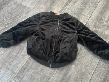 Veste bébé chaude velours et strass 3 ans