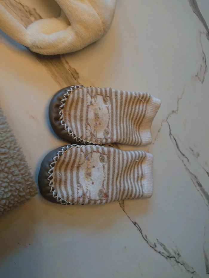 Ensemble bonnet gants chaussons écharpes nounours fille garçon bébé 3 6 mois - photo numéro 4