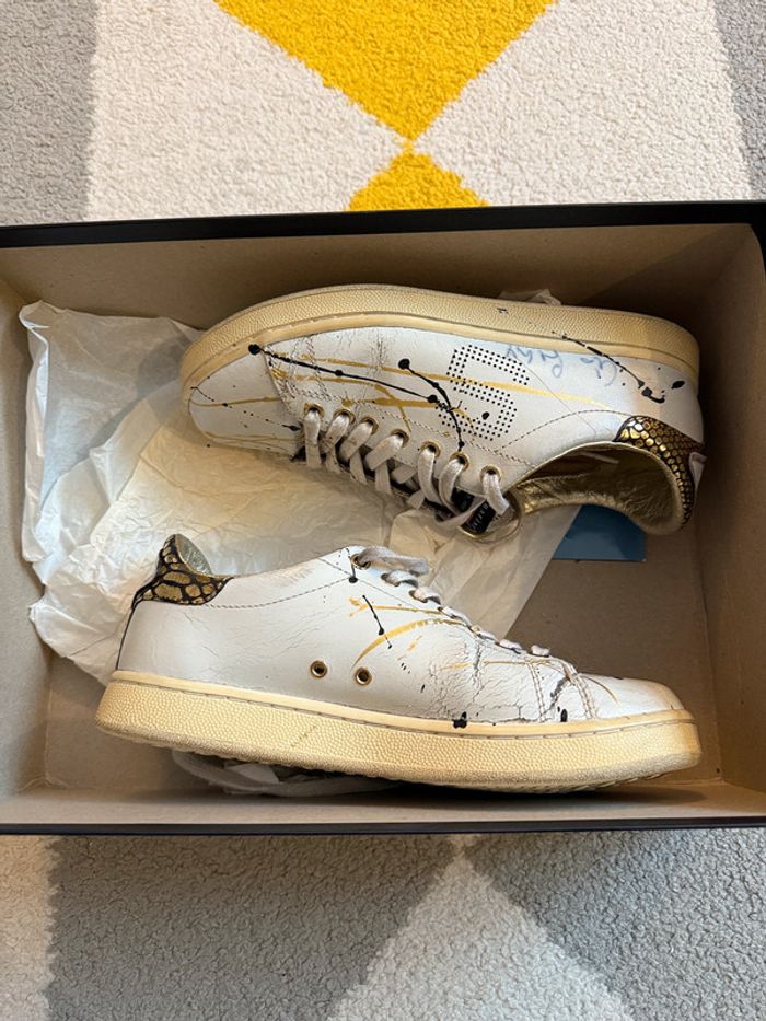 Basket en cuir couleur blanche Serafini Taille 36 - photo numéro 2