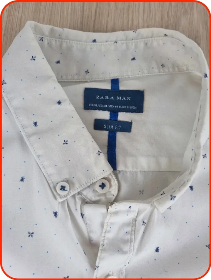 Chemise blanche à motif Zara Man Homme Taille Xl - photo numéro 3