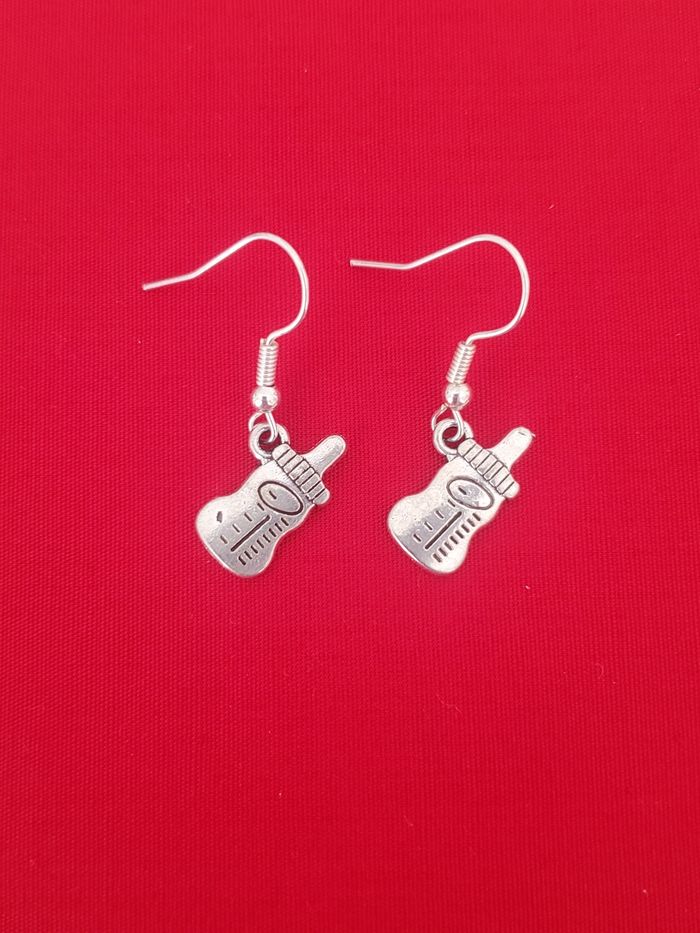 Boucles d'oreilles pendante argenté biberon naissance grossesse bébé