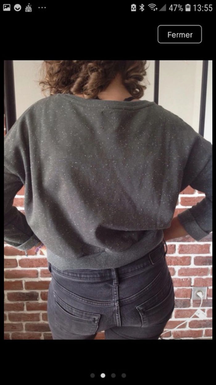 Sweat crop top Zara T38 - photo numéro 2