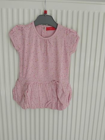 Robe rose manches courtes bébé fille 12 mois