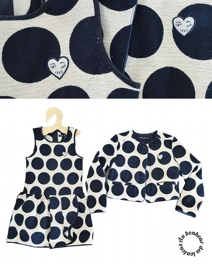 8 ans ensemble IKKS robe et veste 126 cm ( taille 7-8 ans)