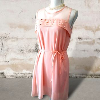 Robe de soirée cérémonie chic rose pastel taille unique jusqu’au 40