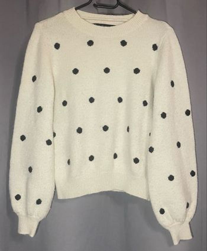 Pull à pois »Vero Moda »blanc écru et noir