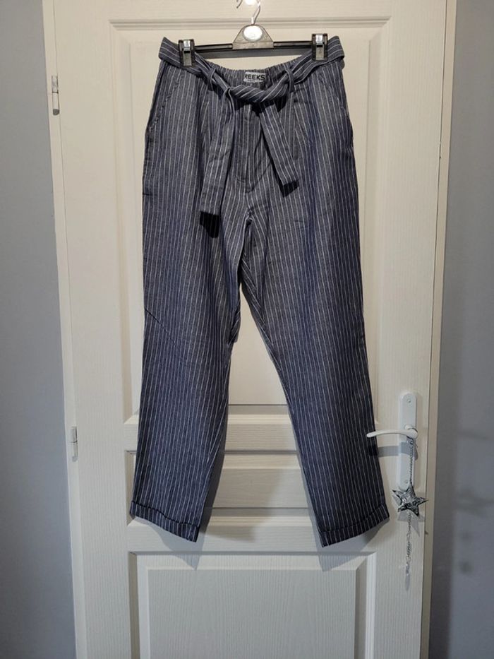 Pantalon rayé bleu et blanc Creeks