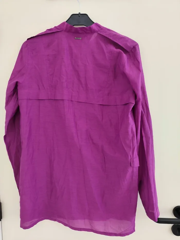 Belle chemise légère Diesel femme mauve coton et soie S parfait état - photo numéro 5