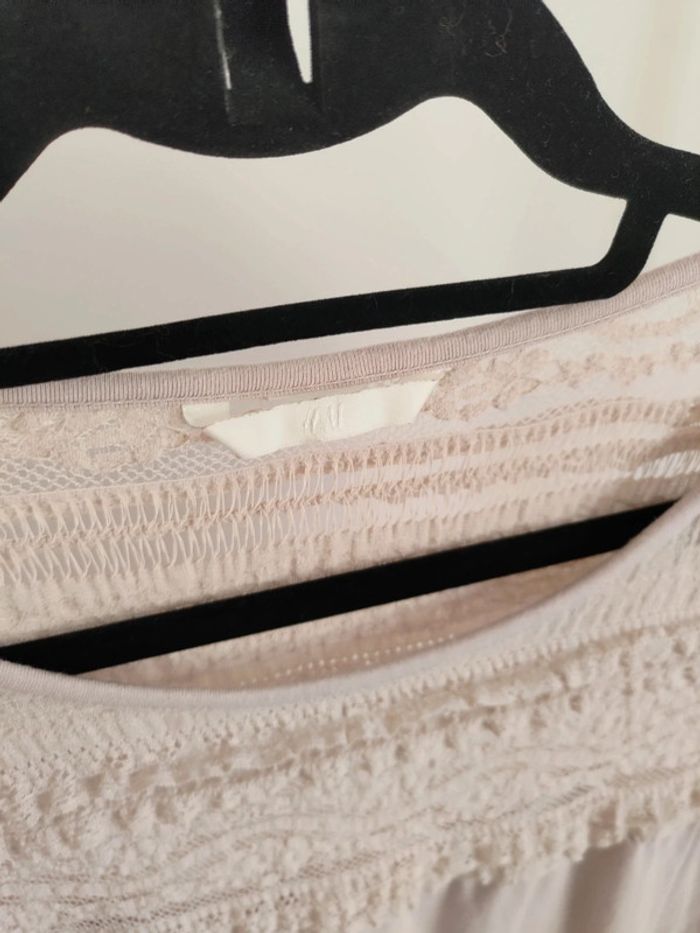 H&M t-shirt dentelle L - photo numéro 3