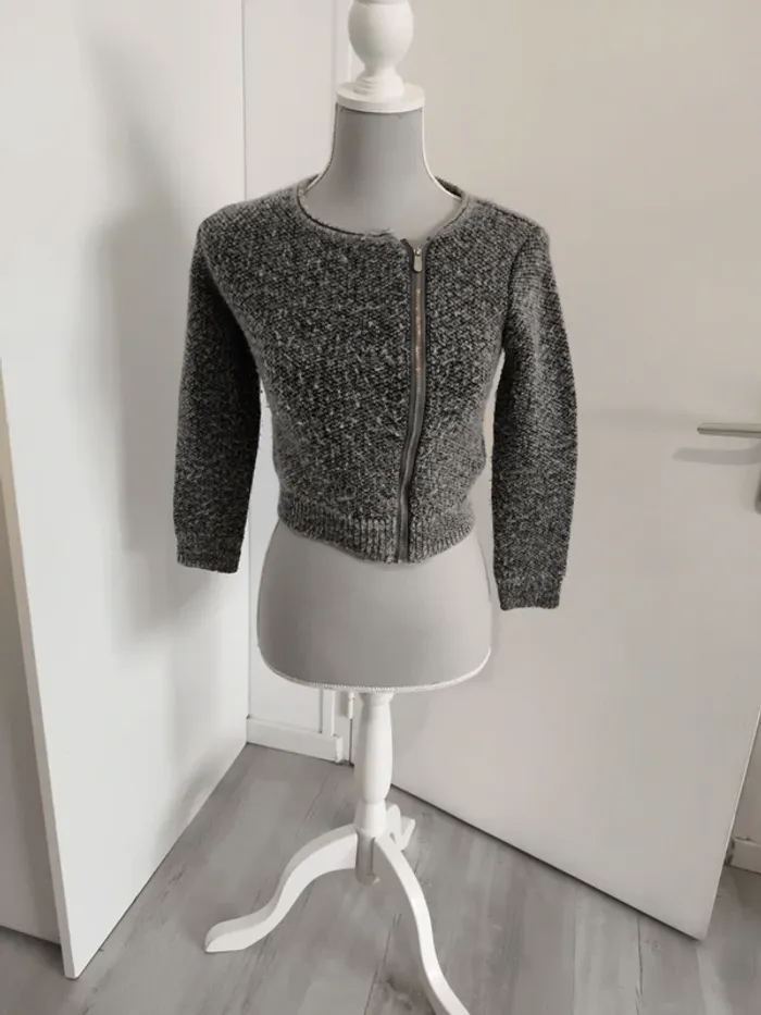 Gilet gris fille