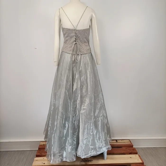 Robe corset argentée grise et dentelles - Savoy's taille M estimé A056 - photo numéro 4
