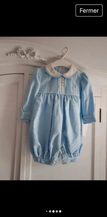 combinaison de
baptême / combinaison de
cérémonie bébé 9 mois bleu
clair