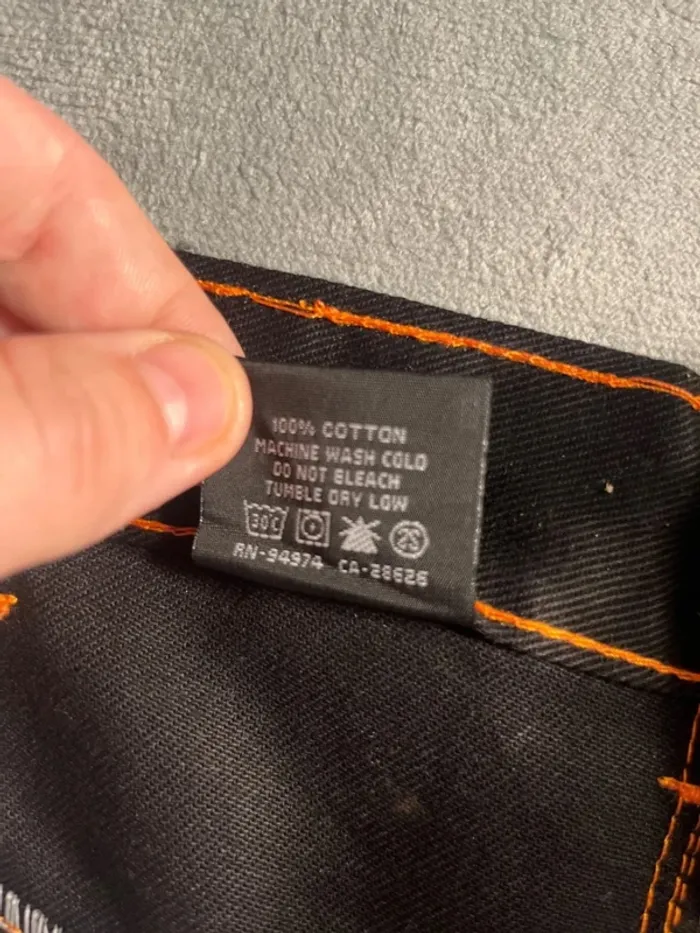 Short/Jort Stussy Black Embroidered Orange Big Logo Back – Taille M - photo numéro 8