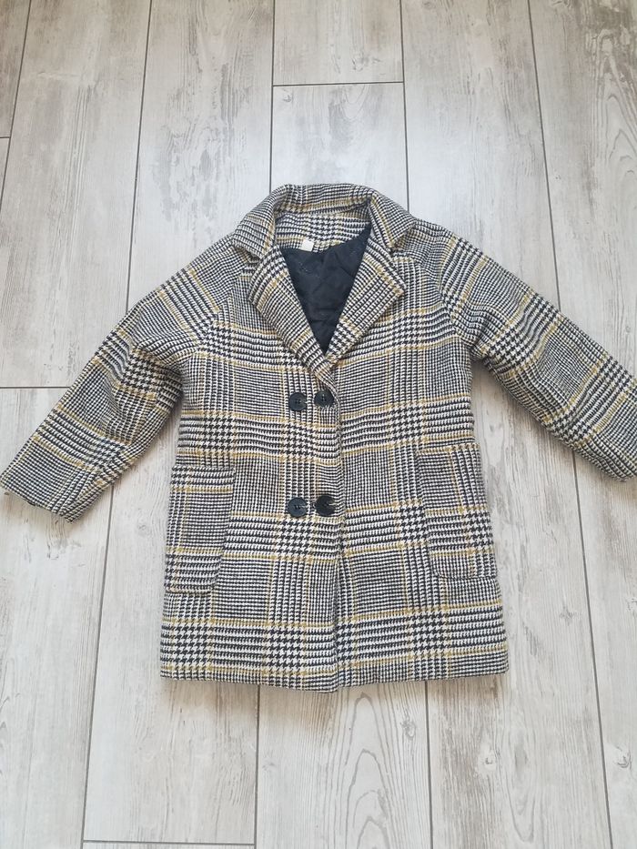 Manteau veste fille à carreaux 5/6 ans tbe