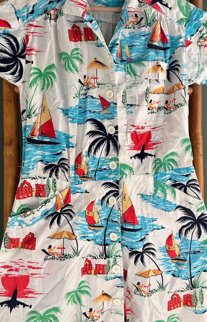 Robe vintage à motifs d’été  90’s taille M - photo numéro 3