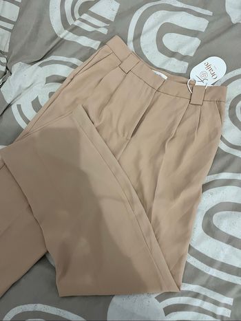 Pantalon jambes larges beige femme taille 36