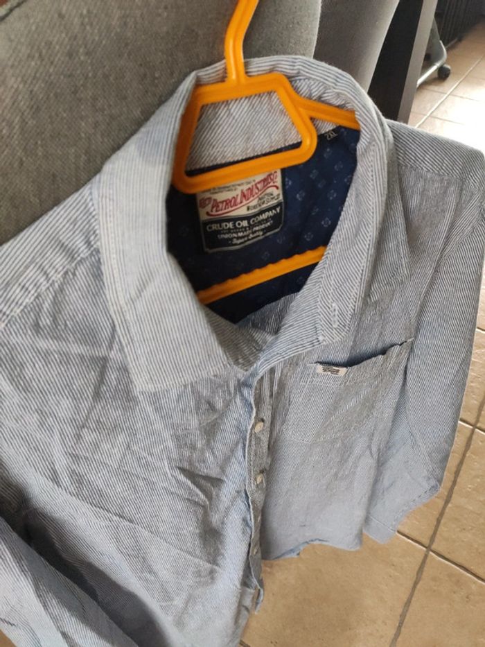 Chemise rayures bleue et blanche Pétrole Industrie - photo numéro 2
