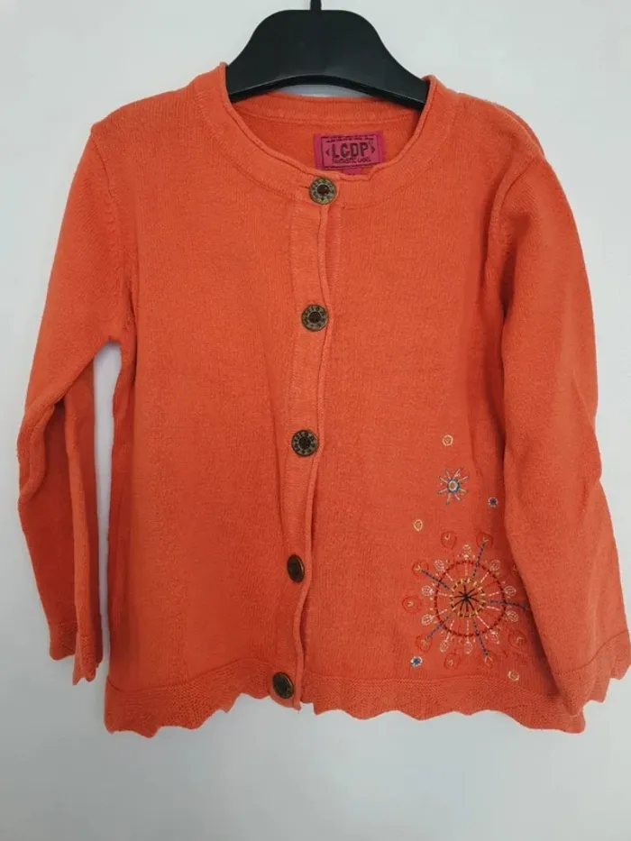 Gilet veste orange la compagnie des petits lcdp enfant fille taille 2 ans - photo numéro 2