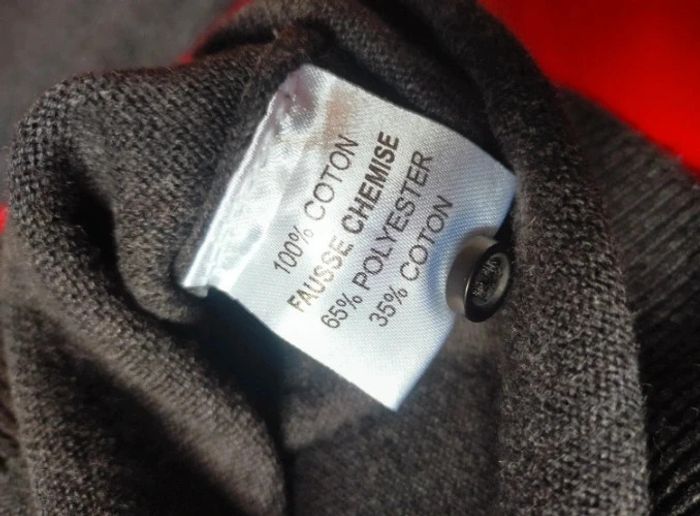 Pull avec fausse chemise intégré au col taille 3 ans gris foncé - photo numéro 4