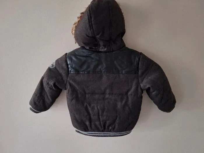 Manteau zippé gris marron garçon Gémo 18 mois - photo numéro 7