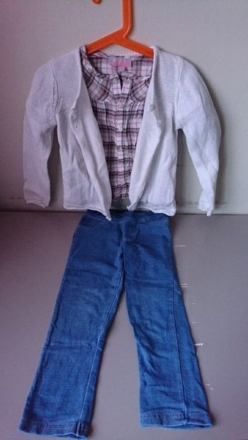 Ensemble gilet chemisier jegging