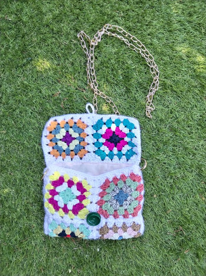 Sac à main Pochette Trousse crochet multicolore Girly pour l'été - photo numéro 5