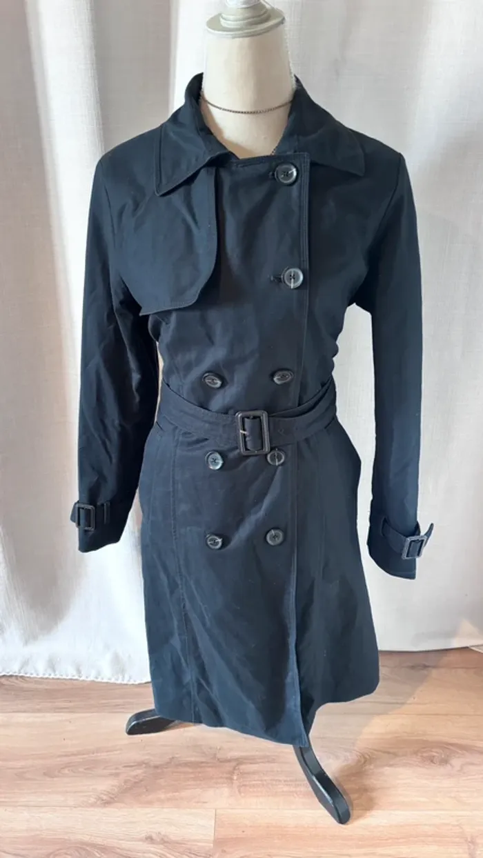 💕veste trench noir long hyper chic taille 40 L #MNGsuit #mango - photo numéro 2