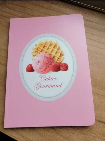 Cahier gourmand  fantaisie rose glace gaufrette  vierge Claire Fontaine A5 96 pages  neuf 🧁