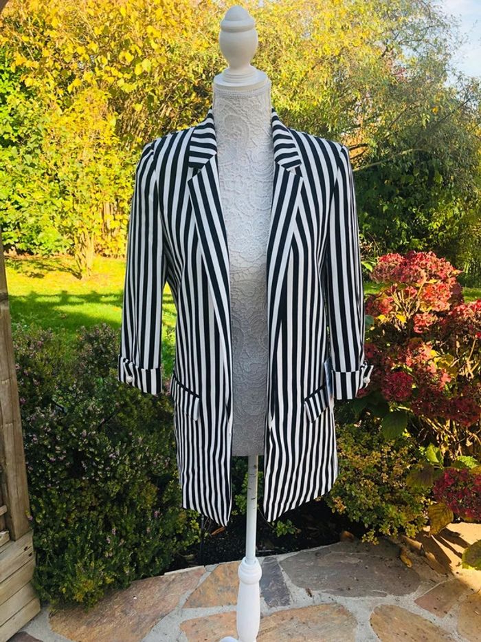 Blazer Zara à rayure noir et blanche neuf taille XS