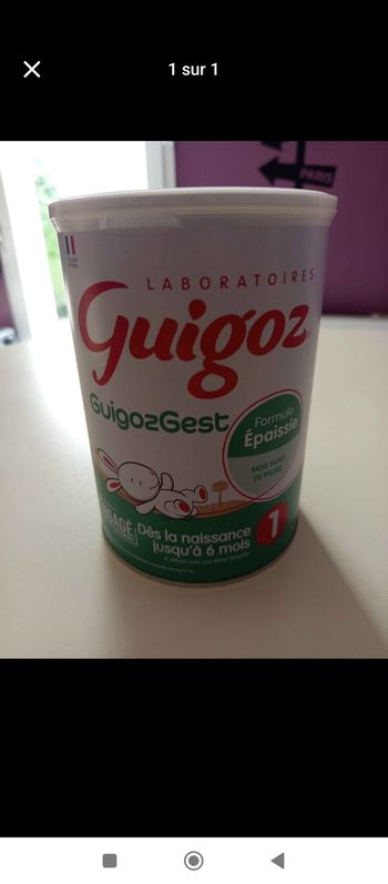 Guigoz  1 âge  formule épaissis