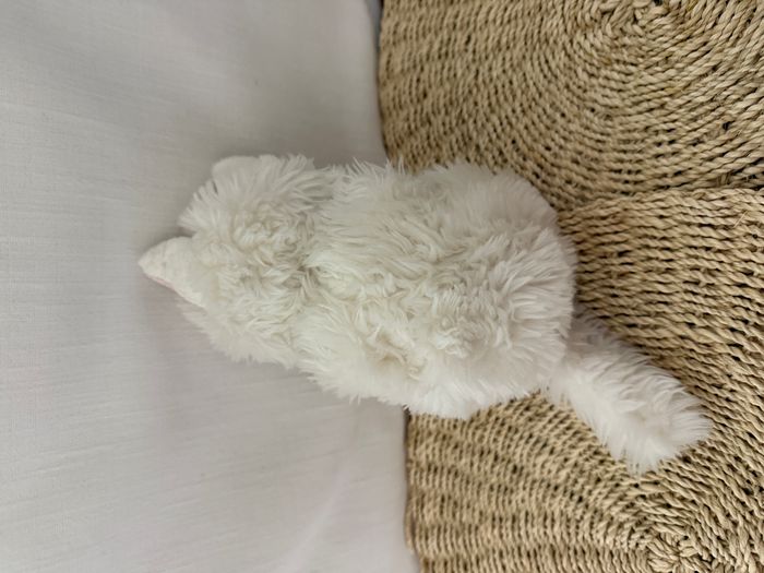 doudou vintage chat blanc boule de laine musical gipsy - photo numéro 2