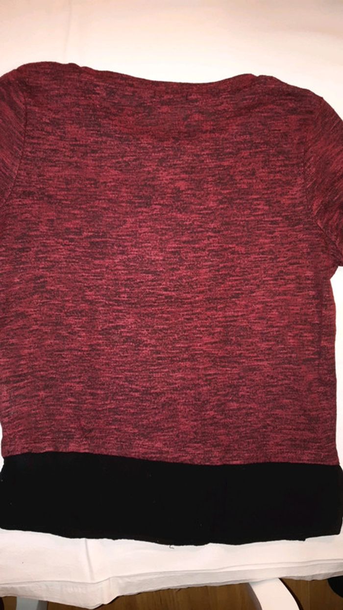T-shirt bordeau et noir, en taille 12 ans Gémo - photo numéro 7