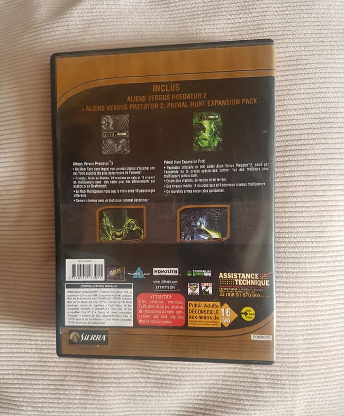 Aliens versus predator 2 gold edition sierra pc game - photo numéro 2