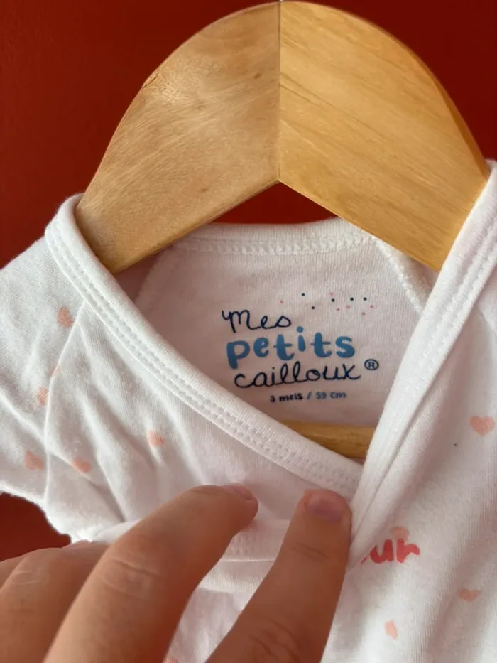 Lot 5 bodies Mes petits cailloux taille 3 mois - photo numéro 7