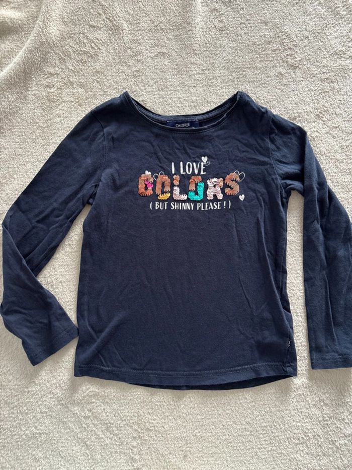T-shirt manches longues 3 ans sequins
