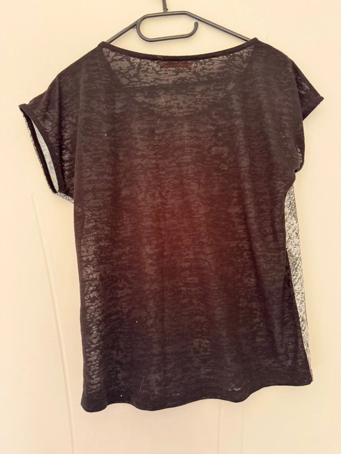 Tee-shirt kaki à sequins – Taille M – Camaïeu - photo numéro 3