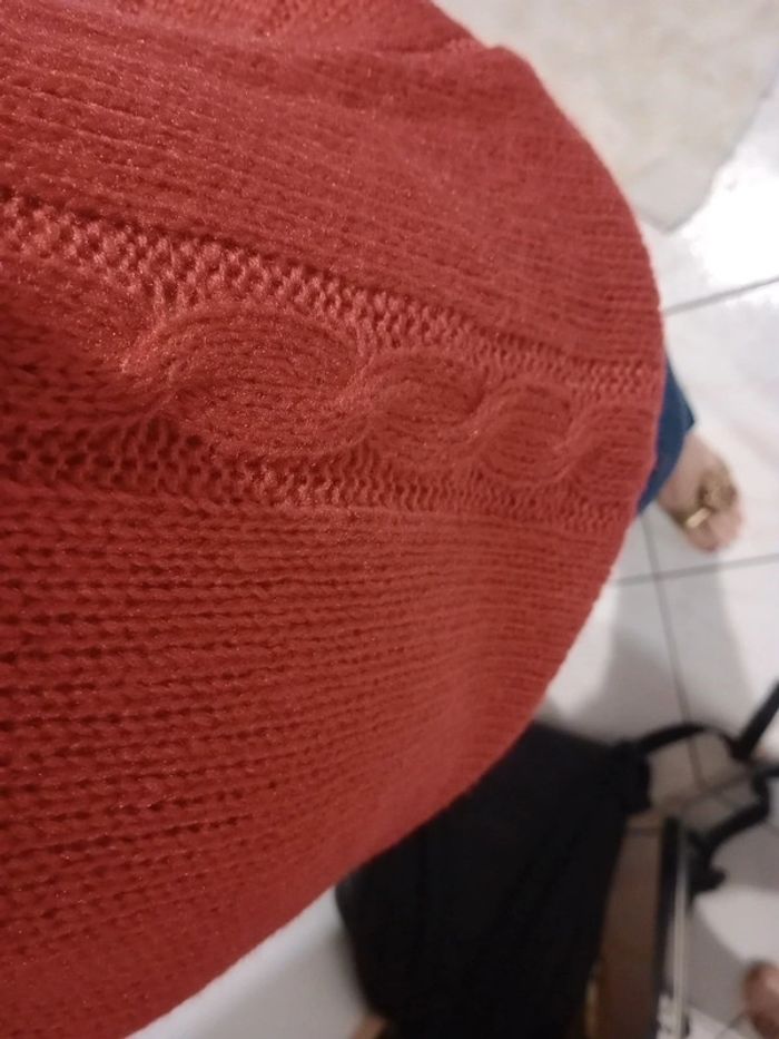 Pull manches courtes femme M mailles rouges c74 - photo numéro 8