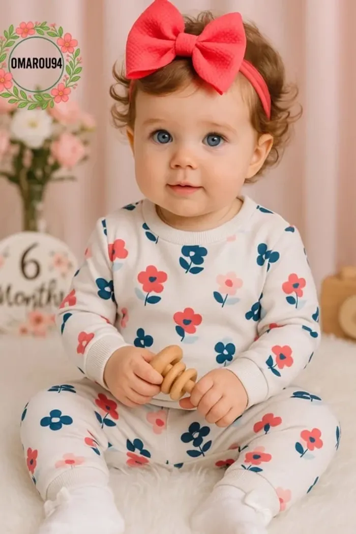 Ensemble tape à l'oeil et bandeau cheveux fille 6 mois 🎀