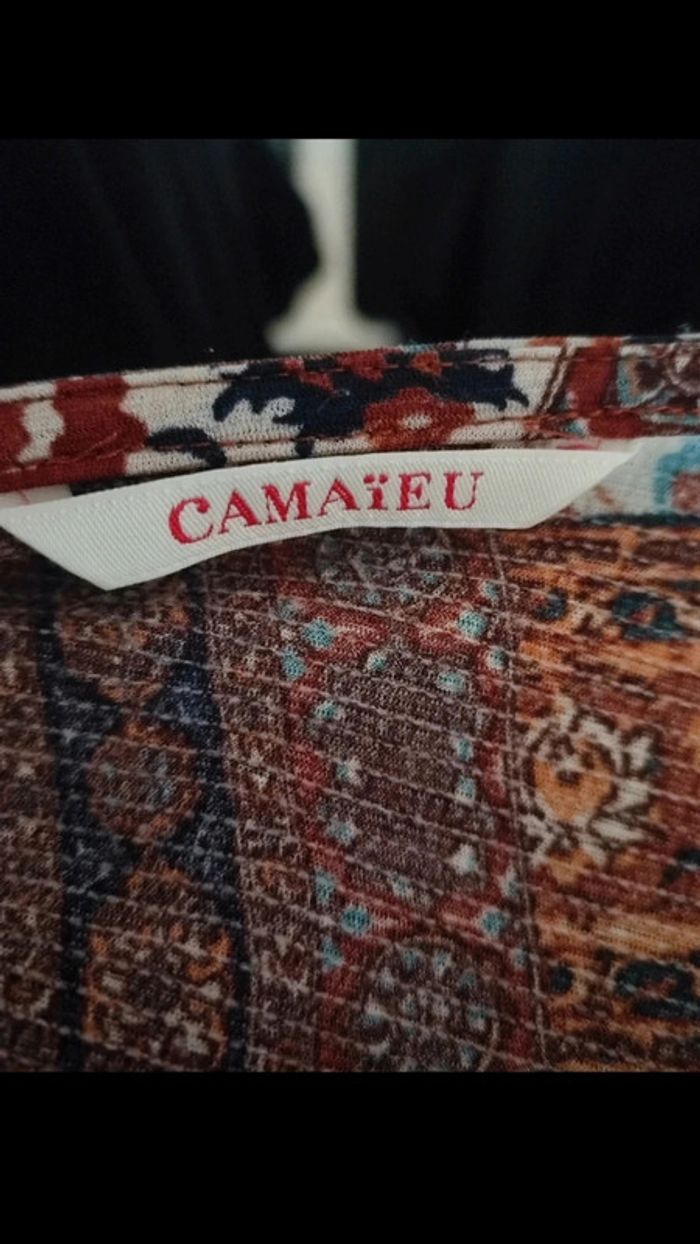 Blouse motifs patchwork bruns Camaïeu - photo numéro 2